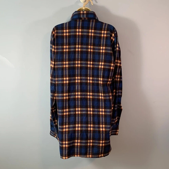 David Harrison A size medium/ large plaid flannel dickie turtleneck dress blue - Picture 5 of 9